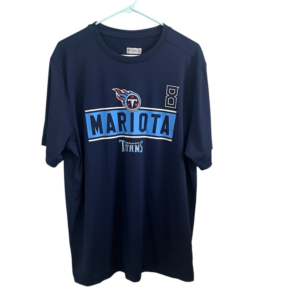 Titans Mariota Tee Shirt - Size Large- Unisex -Navy Blue